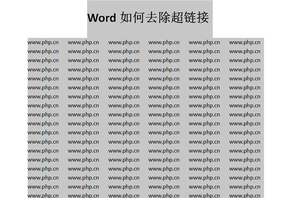 Word怎样快速去除超链接