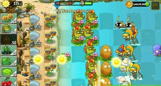 《植物大战僵尸2》巨浪沙滩第二十天攻略